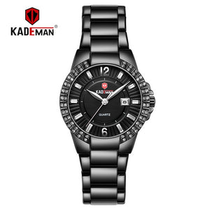 826 Top Luxury Brand Kademan Ladies Wrist Watches for Women Calendar Fashion Crystals Rhinestone Waterproof Wristwatch Relogio