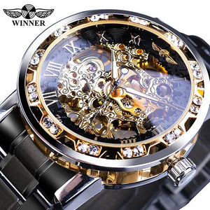 Jaragar 2017 Flying Series Golden Bezel Scale Dial Design Stainless Steel Mens Watch Top Brand Luxury Automatic Mechanical Watch