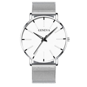 Montre haut de gamme minimaliste mode homme ultra-mince montre simple homme affaires acier inoxydable maille quartz montre Relogio Masculi