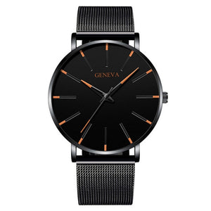 Montre haut de gamme minimaliste mode homme ultra-mince montre simple homme affaires acier inoxydable maille quartz montre Relogio Masculi