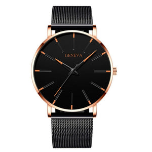 Montre haut de gamme minimaliste mode homme ultra-mince montre simple homme affaires acier inoxydable maille quartz montre Relogio Masculi